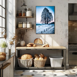 Majestic Winter Tree Scenic Landscape Art Poster