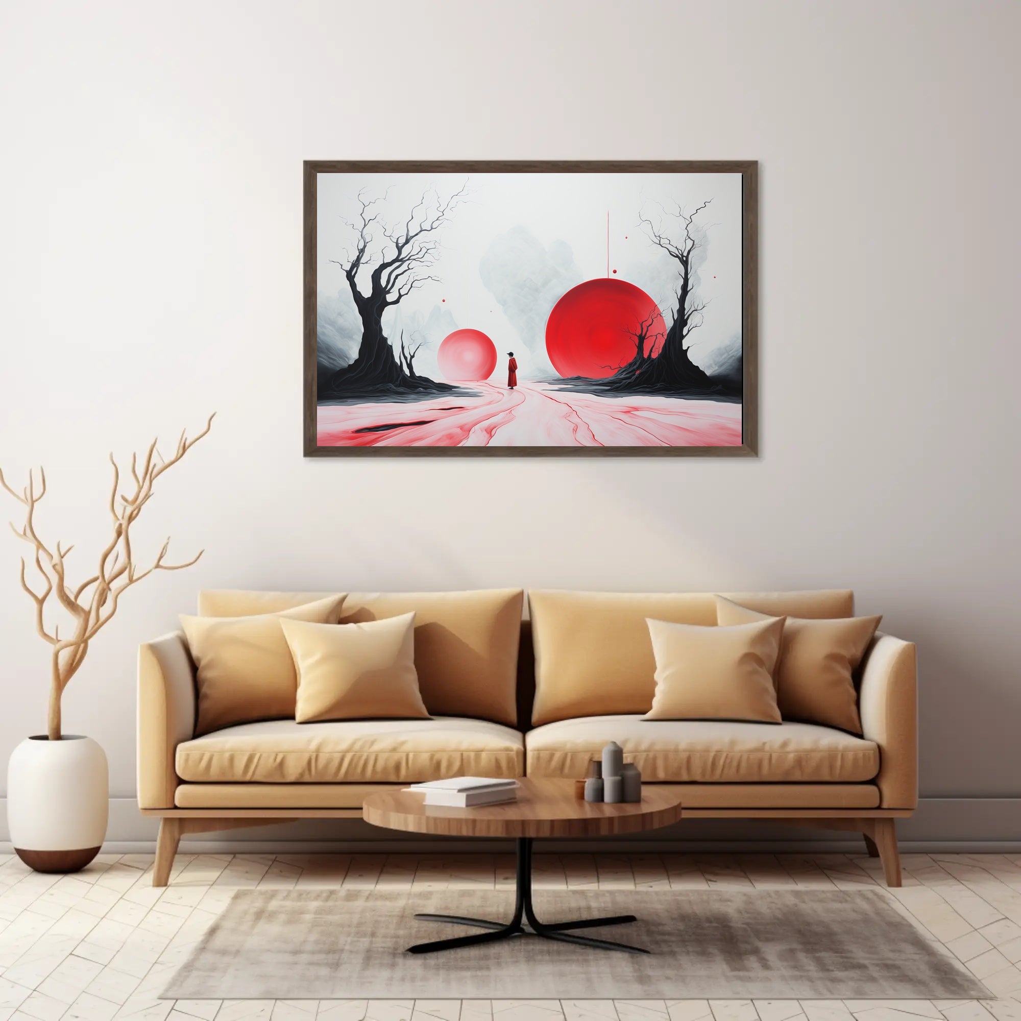 Surreal Red Spheres Abstract or Artistic Poster