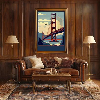 Golden Gate Bridge San Francisco Iconic View Travel Poster