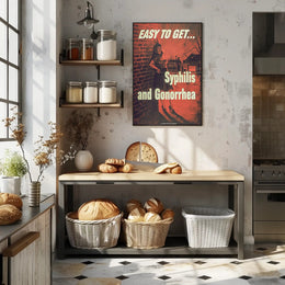 Syphilis and Gonorrhea Warning Mid-20th-Century Propaganda Poster PosterGoat