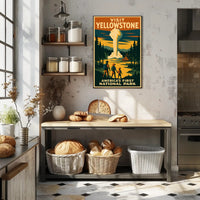 Visit Yellowstone Americas First National Park Poster PosterGoat