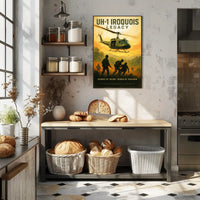 Huey Helicopter Vietnam War Historical Poster
