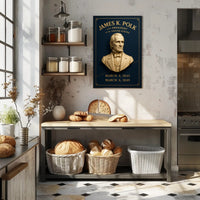 James K. Polk Vintage Historical Presidential Poster PosterGoat