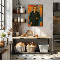 Elegant Portrait with Abstract Flair - Artistic Poster