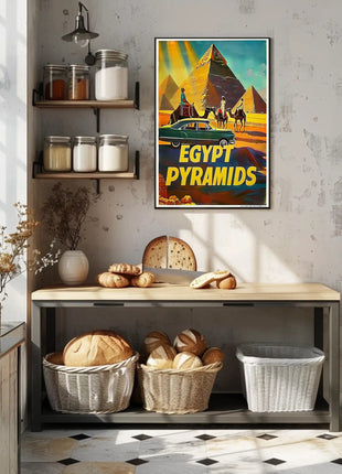 Iconic Pyramids of Egypt Vintage Travel Poster