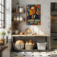 George H. W. Bush 41st President of the United States Glitch Hop Art Poster