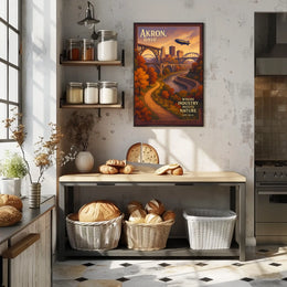 Akron, Ohio Where Industry Meets Nature Poster