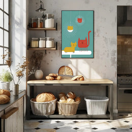 Whimsical Feline Friends Poster
