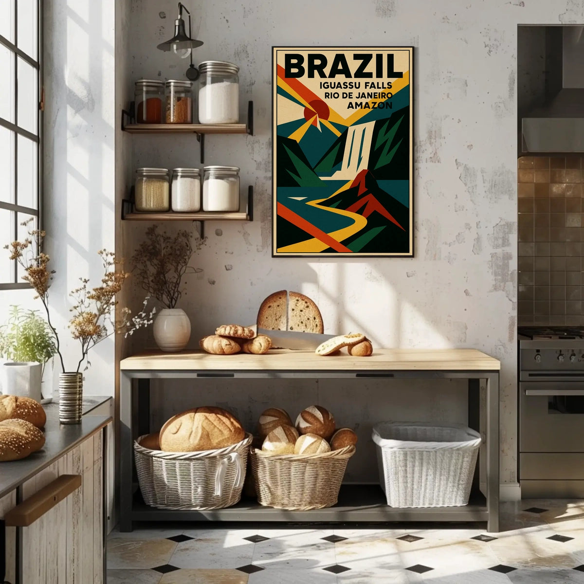 Vintage Brazil Travel Poster: Iguassu & Rio Adventure
