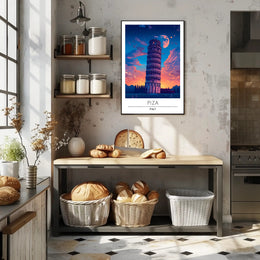 Leaning Tower of Pisa Vibrant Art Travel Poster