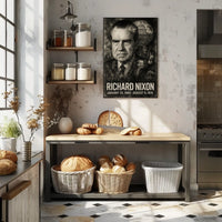 Richard Nixon 37th President of the United States Double Exposure Poster