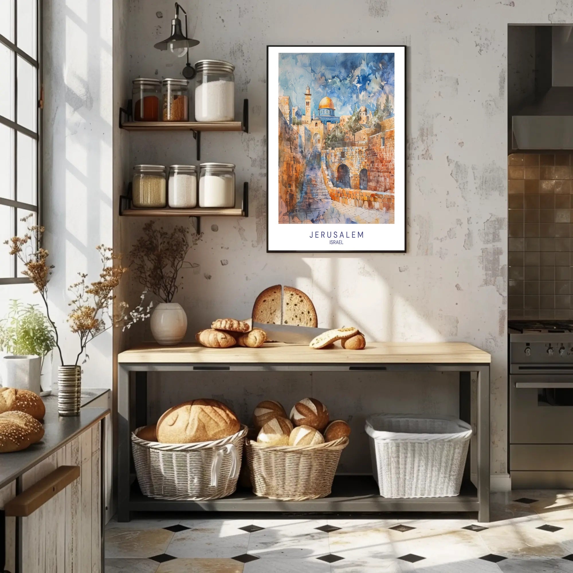 Jerusalem Dome of the Rock Urban Cityscape Poster PosterGoat