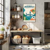 Jacksonville Cityscape Travel Poster PosterGoat