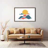 Minimalist Abstract Sun and Landscape Art Poster
