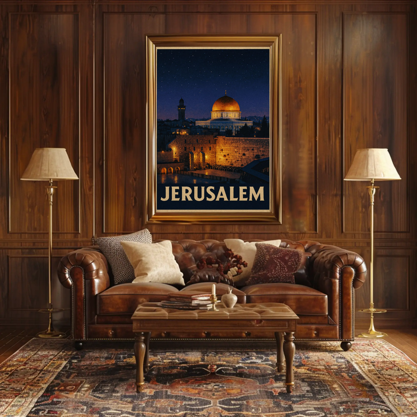 Jerusalem Dome Western Wall Night Sky Poster Poster