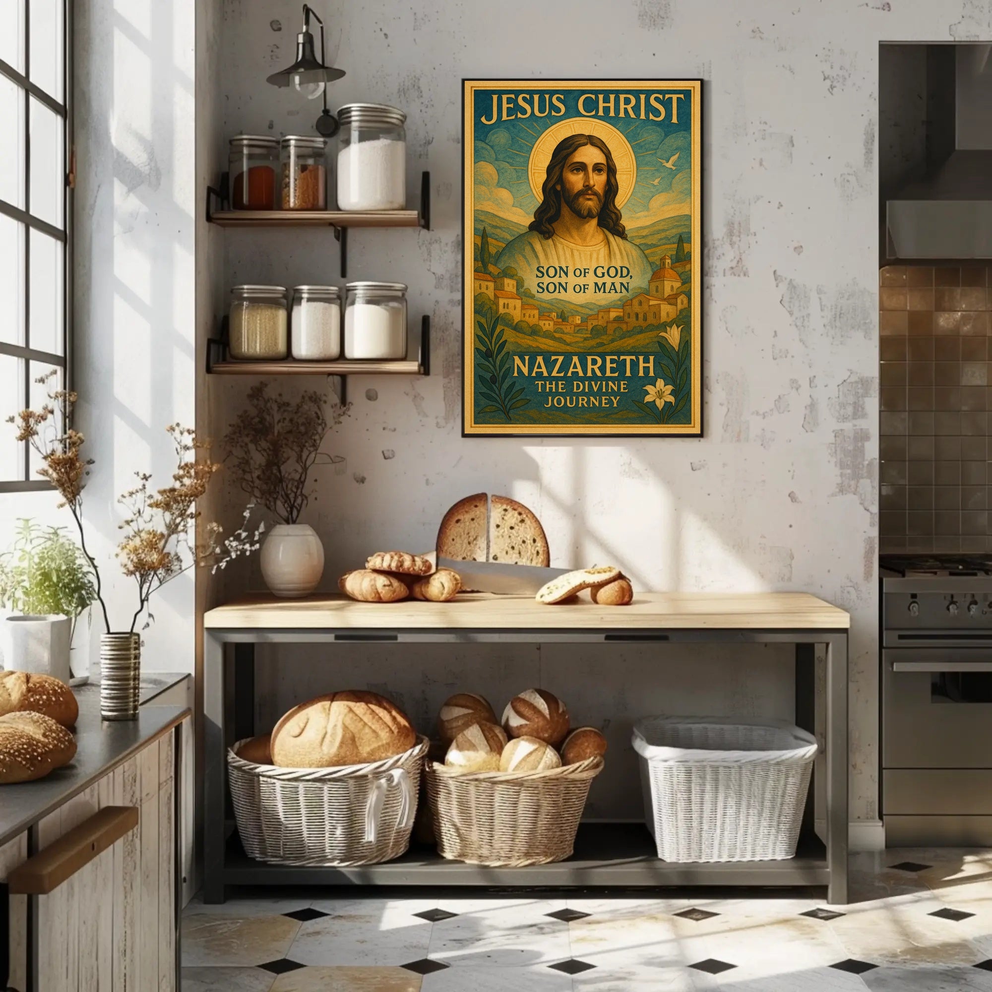 Divine Jesus Christ Vintage Iconography Cultural or Heritage Poster