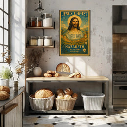 Divine Jesus Christ Vintage Iconography Cultural or Heritage Poster