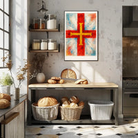 Abstract Cross In Watercolor Abstract Poster