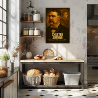 Chester A Arthur Poster Vintage Analog Film Aesthetic Presidential Portrait Wall Art 21st President United States