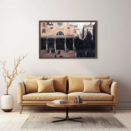 Historical City Scene Renaissance Plaza Urban or Cityscape Poster