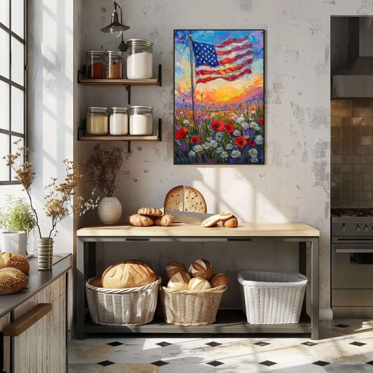 windswept American flag Poster
