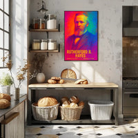 Rutherford B. Hayes 19th President of the United States Neon Gradient Overlay Poster