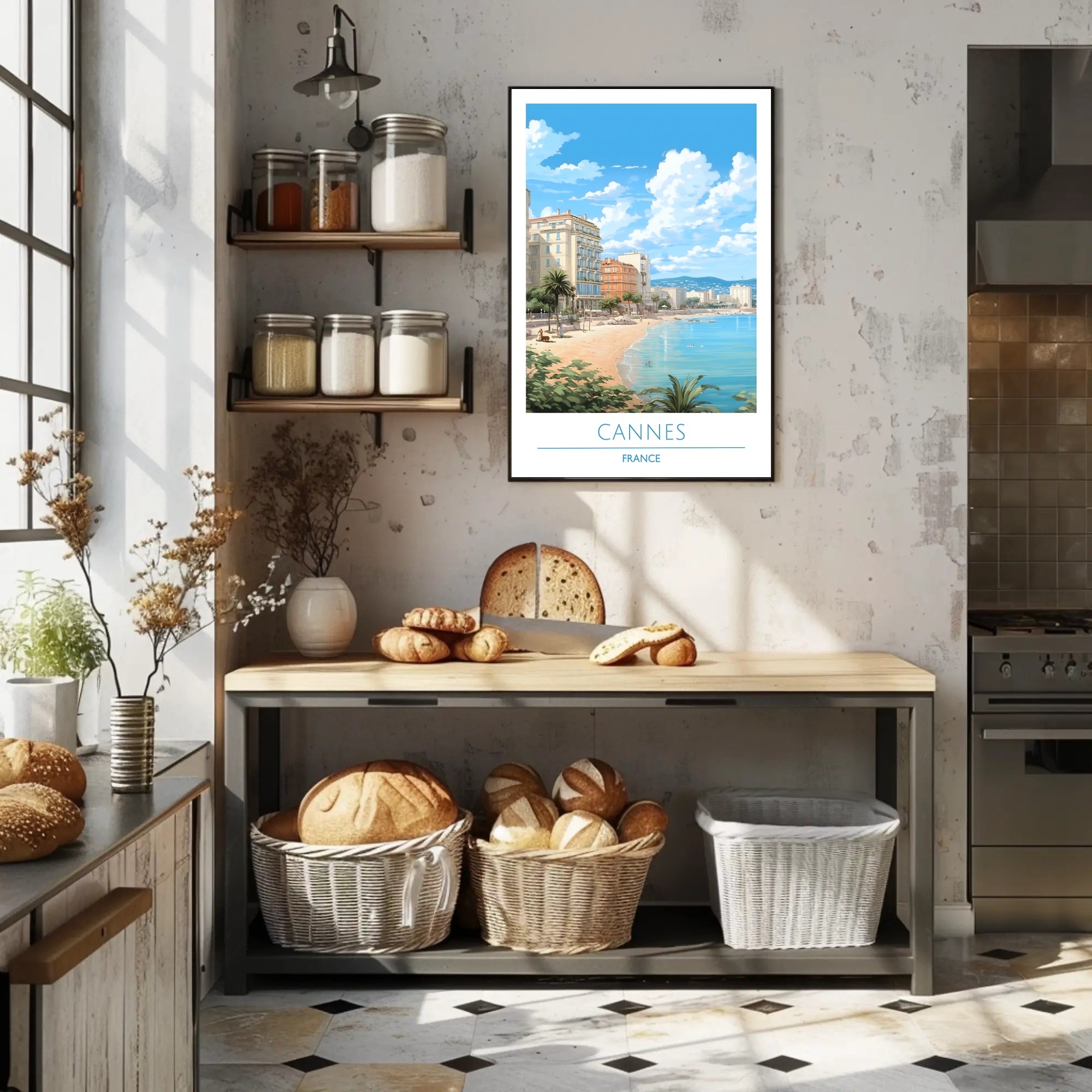 Scenic Beachfront of Cannes Poster