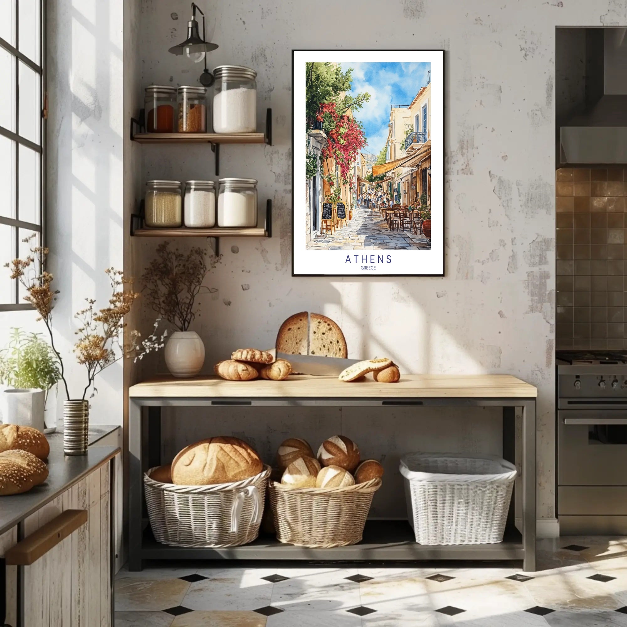 Vibrant Streets of Athens Poster PosterGoat