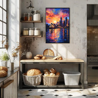 Sydney at Sunset Vibrant Cityscape Travel Poster