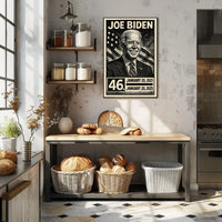 Joe Biden 46th President of the United States B & W Comic Sketch Poster