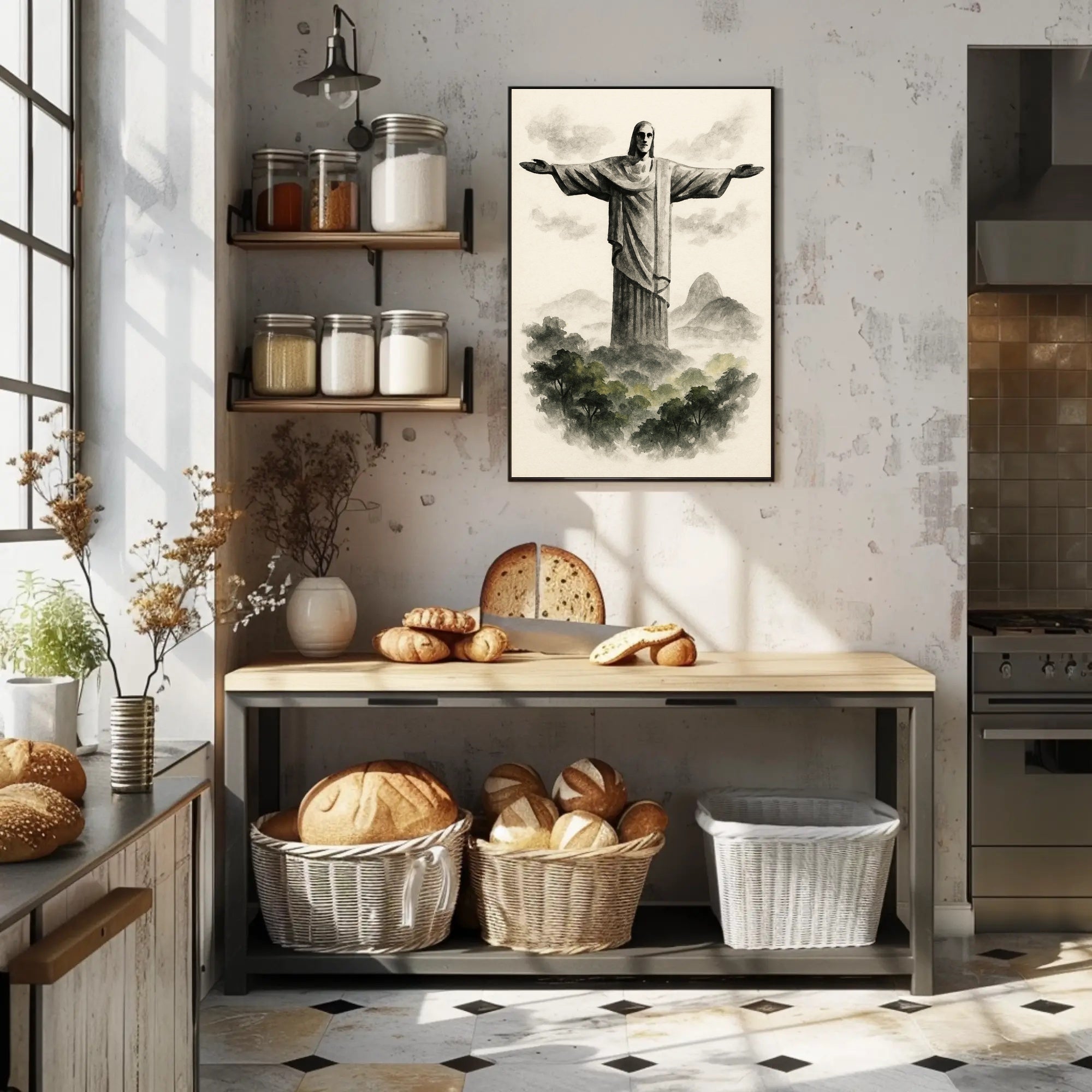 Christ the Redeemer Illustration Poster
