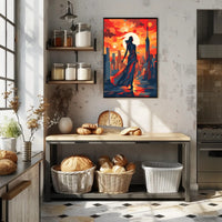 Empowered Urban Explorer in Motion Artistic Poster