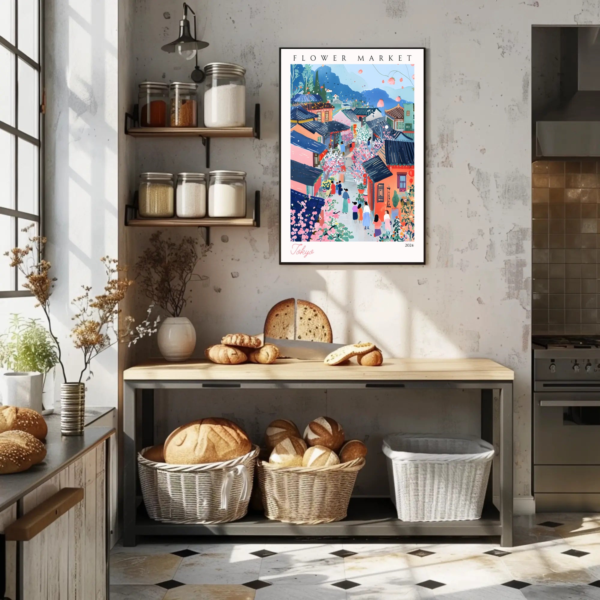 Flower Market in Tokyo Poster PosterGoat