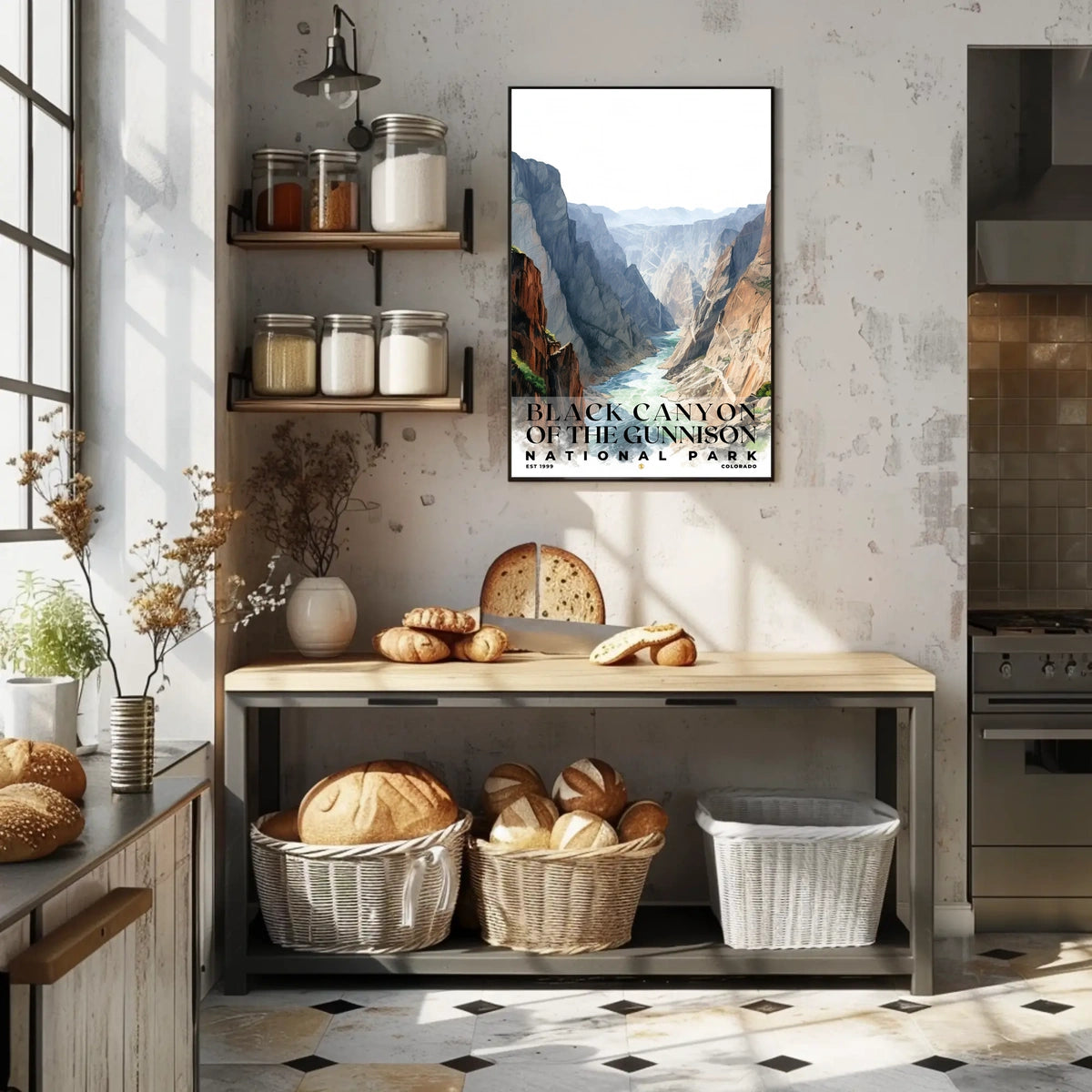 Black Canyon of the Gunnison Watercolor Wall Art Poster