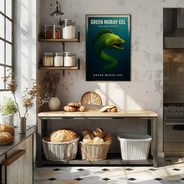 Green Moray Eel Photorealistic Artwork Animal Poster PosterGoat