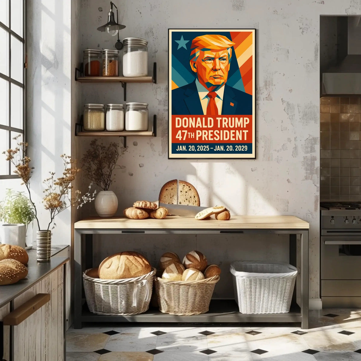 President Donald Trump Visionary Leader in Technicolor Poster