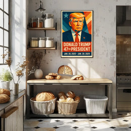 President Donald Trump Visionary Leader in Technicolor Poster