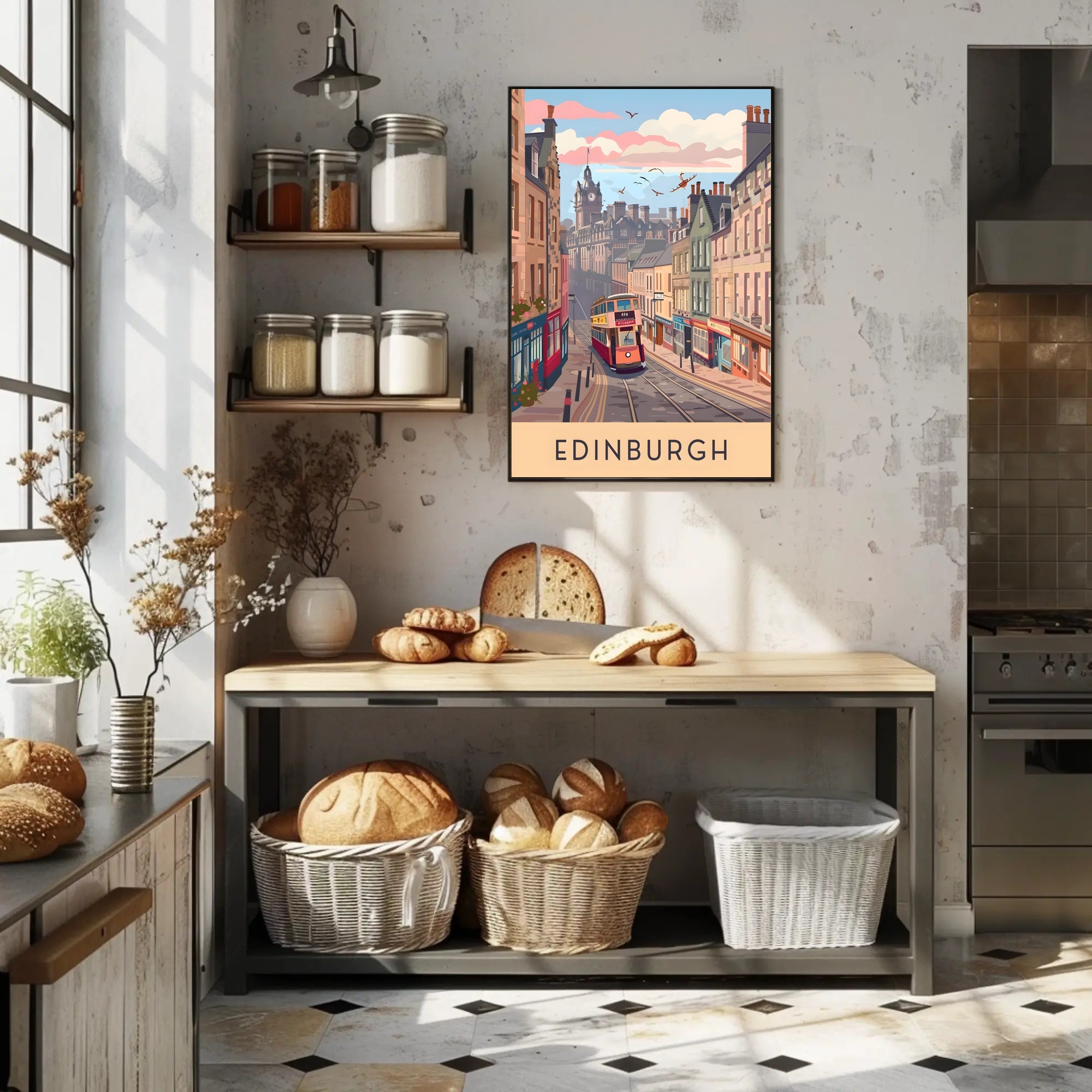 Scenic Edinburgh Tram Poster
