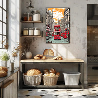 Vintage London Cityscape Poster