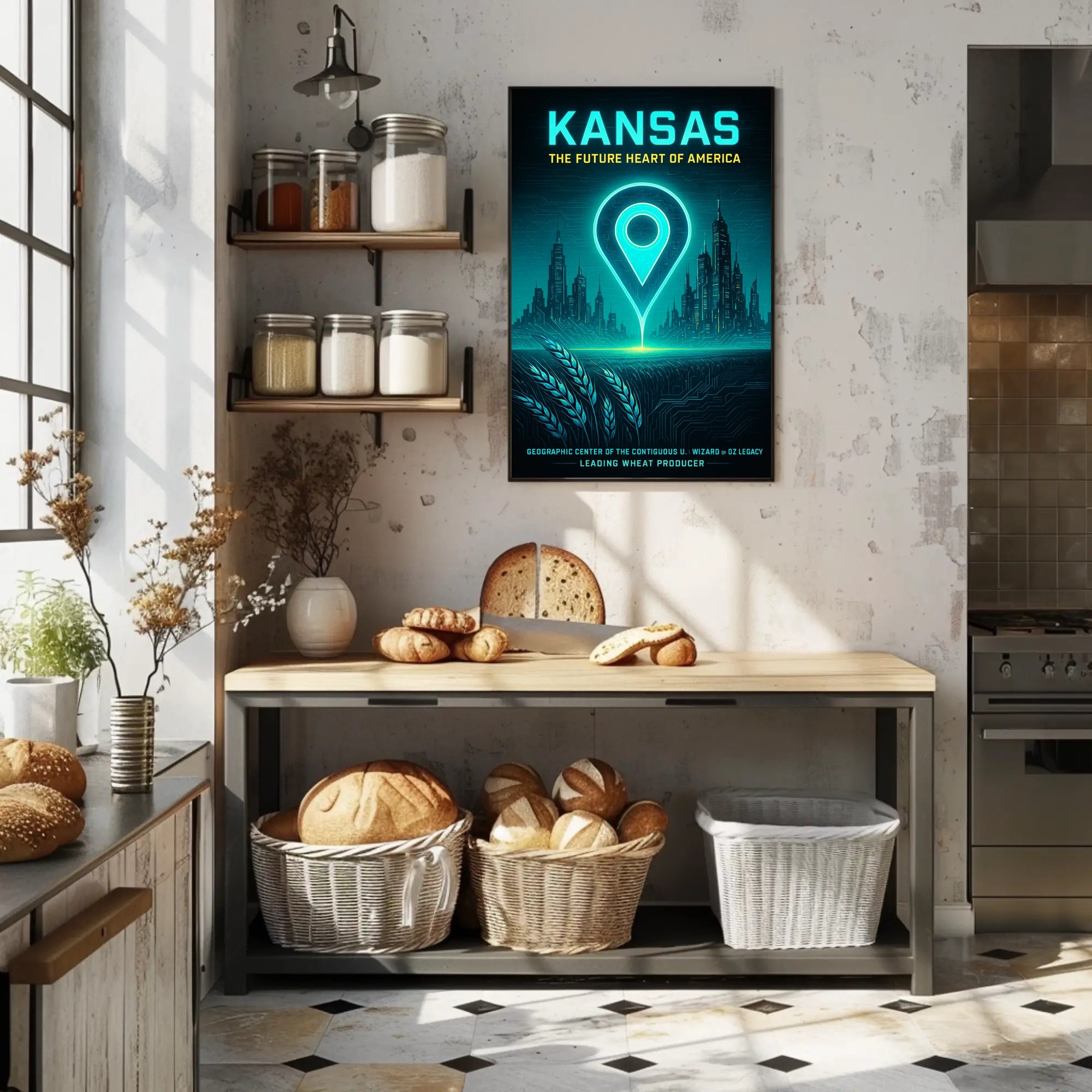 Kansas The Future Heart of America Poster PosterGoat