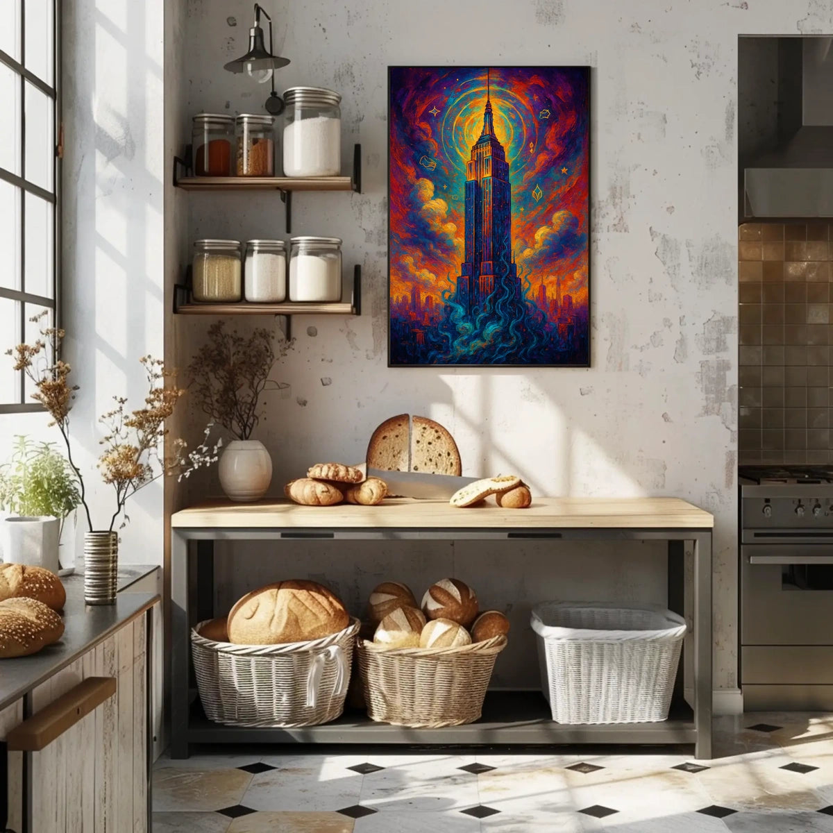Celestial Skyscraper Poster