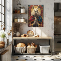 Majestic Llama in Spiritual Pose Fantasy or Mythology Poster PosterGoat