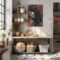 Gothic Skeleton Roses Artistic Poster