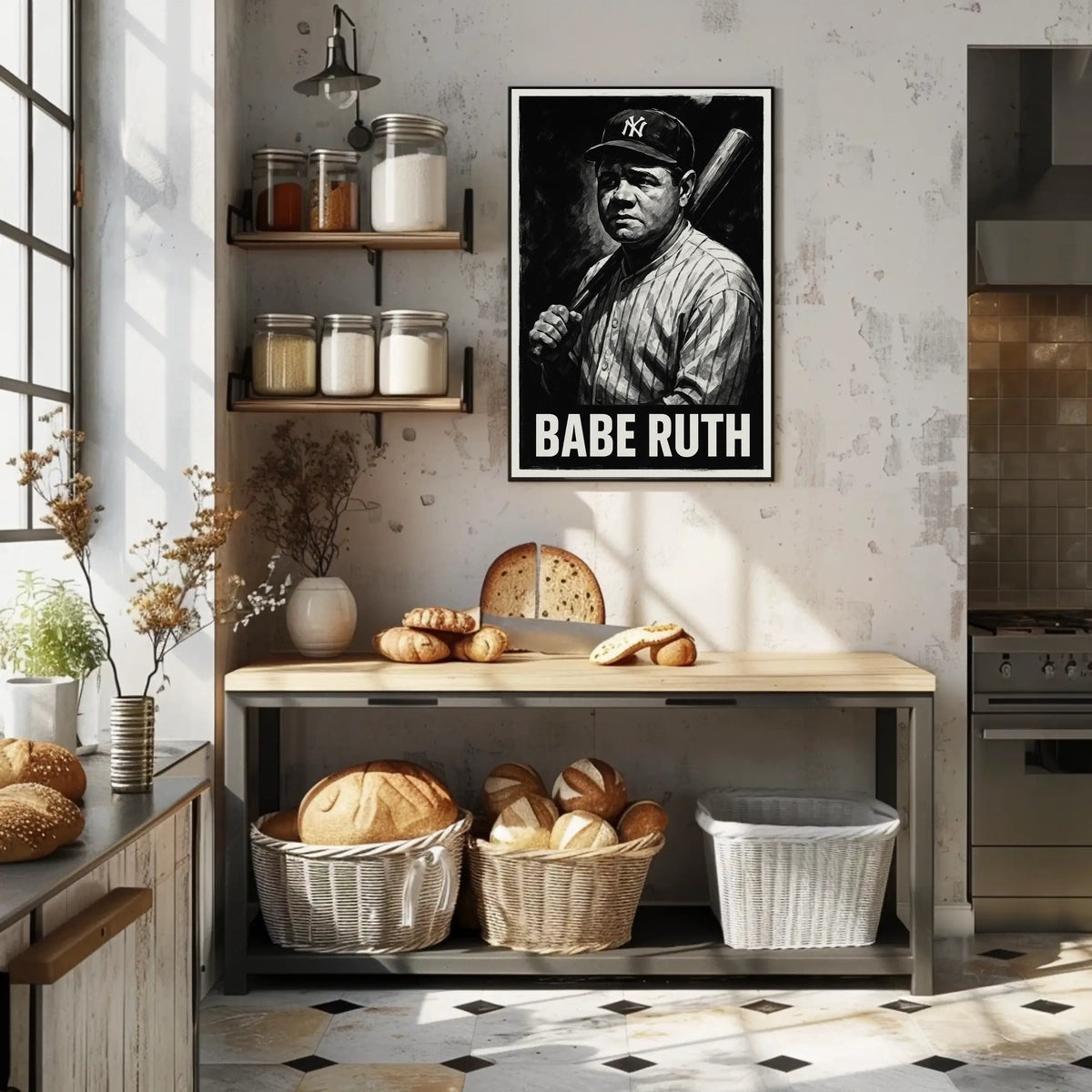 Babe Ruth Iconic Baseball Legend Poster