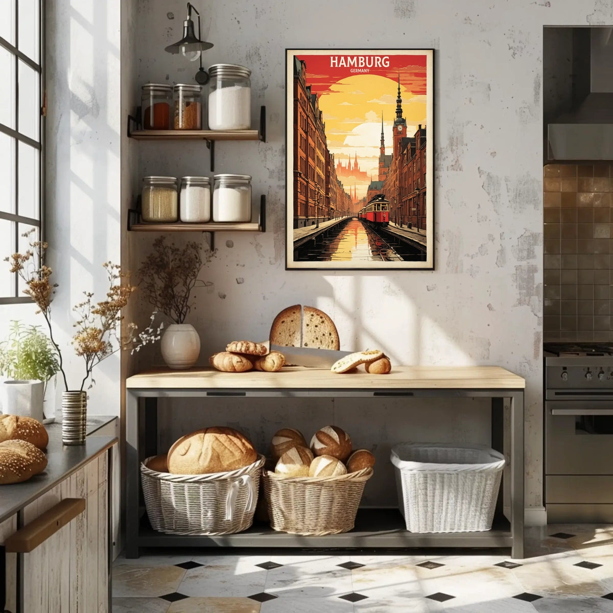 Hamburg A Cityscape Illustration Poster