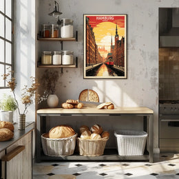 Hamburg A Cityscape Illustration Poster