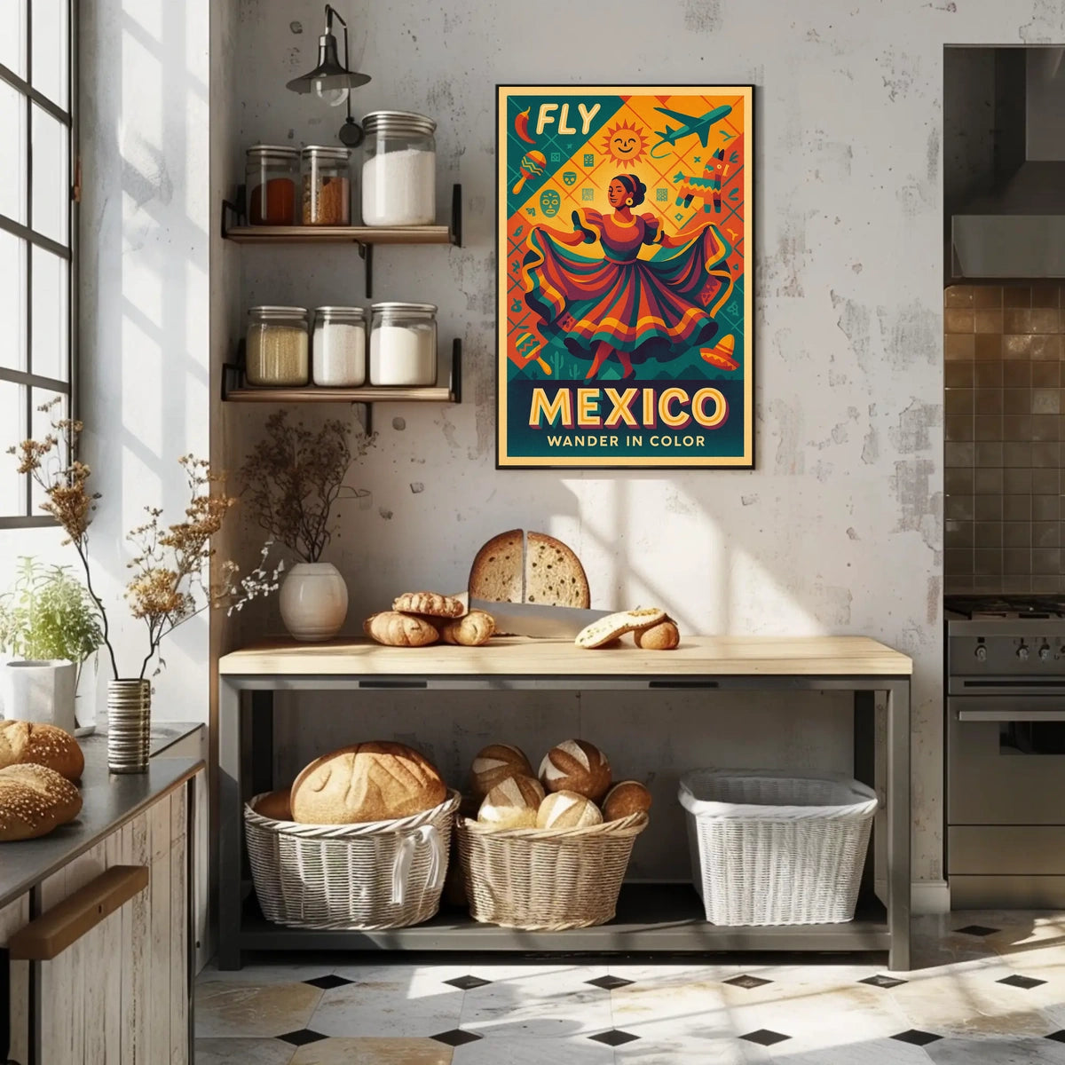 Fly to Mexico Wander in Color Poster