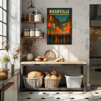 Nashville Music City Mistletoe Poster