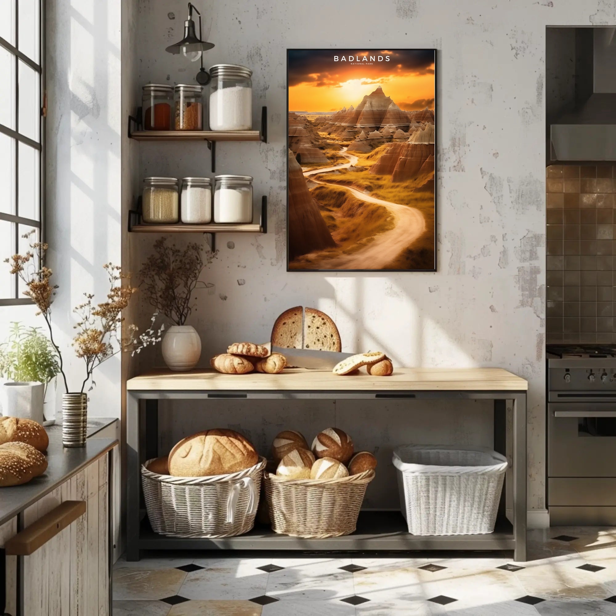 Badlands Majestic Travel Poster Wall Art Print