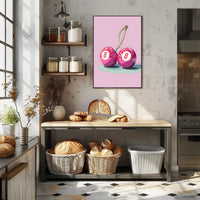 Cherry Billiard Balls Pop Culture Poster PosterGoat
